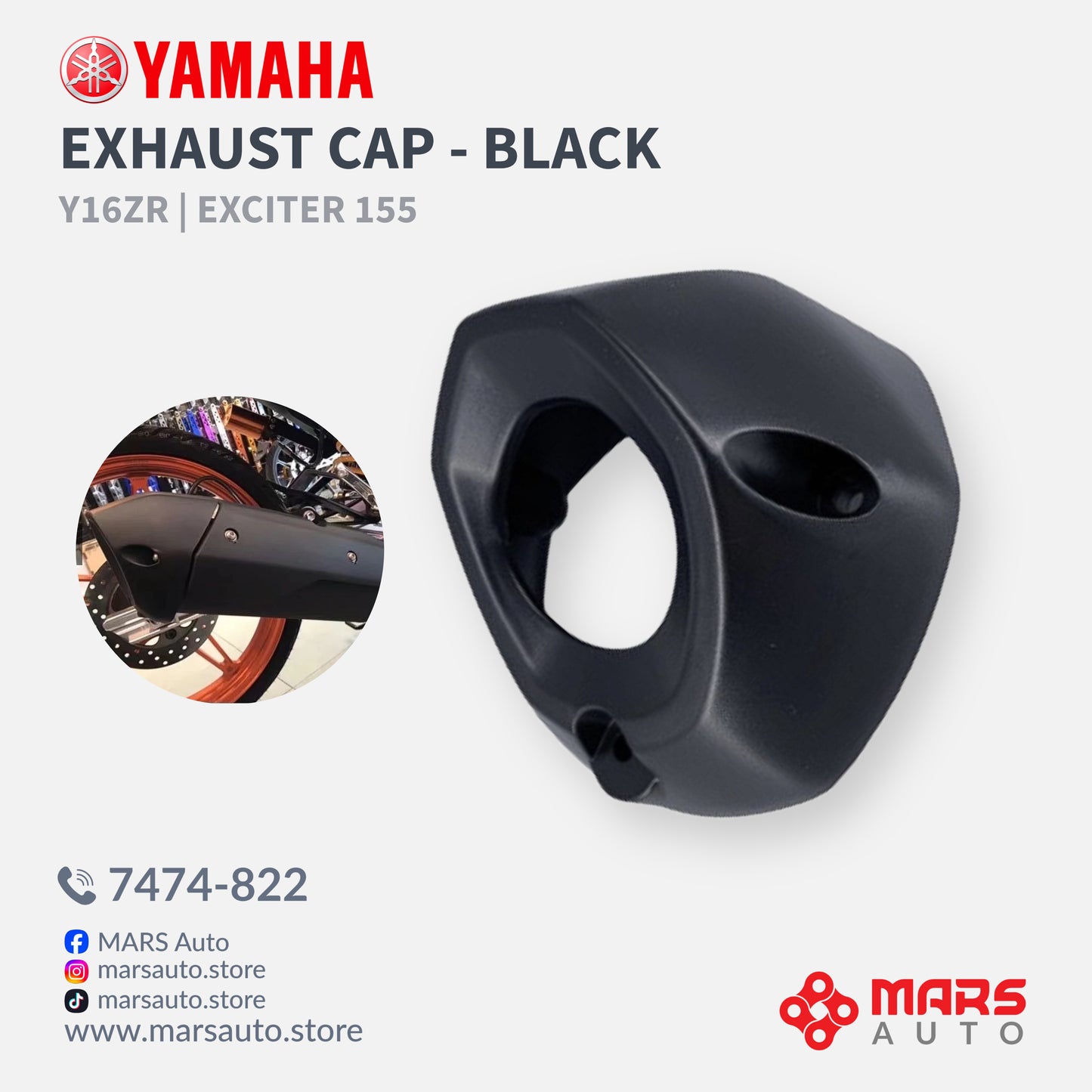 Y16ZR Exhaust Cap - Black