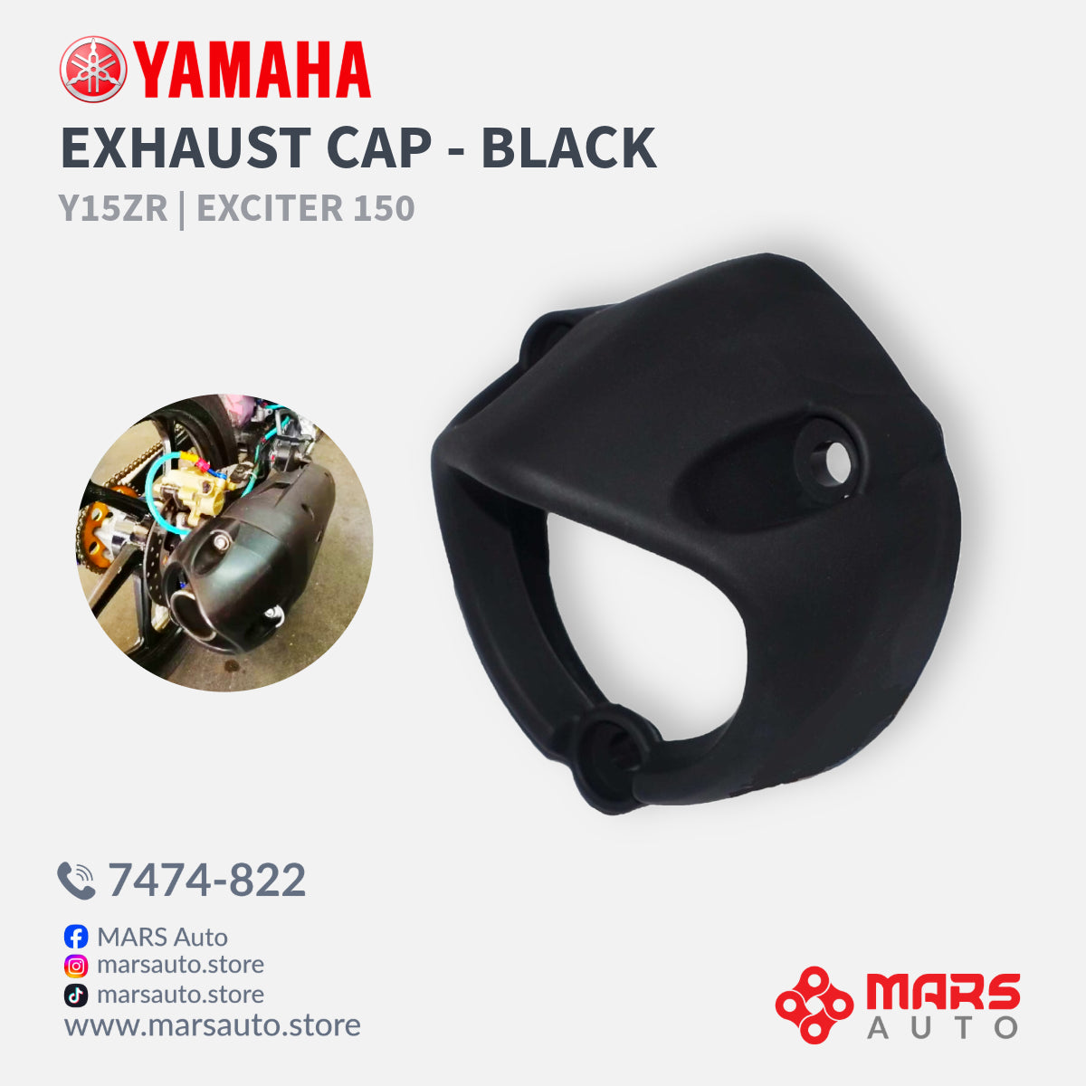 Y15ZR Exhaust Cap - Black